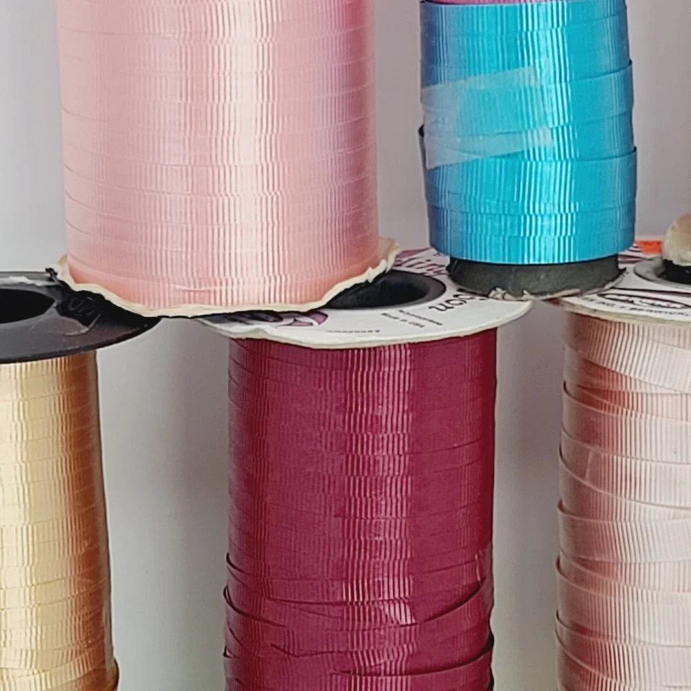 Lot of 12 Assorted Curling Ribbon Spools Multi-Color Craft Gift Wrap Balloon Tie